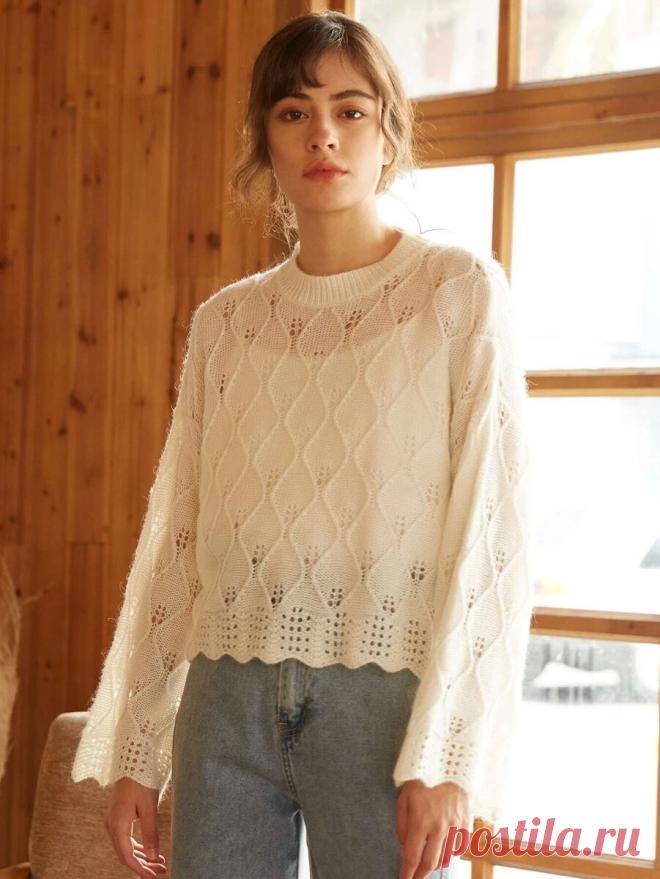 Красивый, гламурный, изящный! Джемпер из пряжи с мохером. Описание вязания+схемы+расчеты на разные размеры | Рукоделие Светлана Лосева | Яндекс Дзен