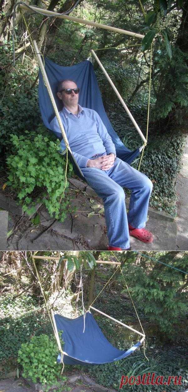 Вот такое вот подвесное садовое кресло-качалка. Хоть и написано на англ.яз., но там по картинкам буквально каждый шаг без слов понятен.