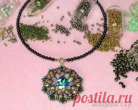 Делаем объёмный кулон «Water lily» с кристаллом Swarovski