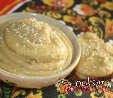 Хумус с лимонным соком, кунжутом и прованскими травами фото рецепт приготовления