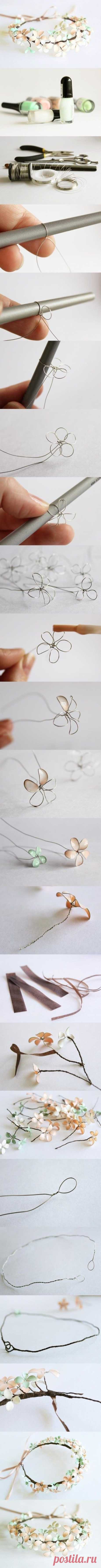 Amazing! Make beautiful flowers from wire &amp; nail polish!! There were no original written instructions, but for those looking for some: https://sores…