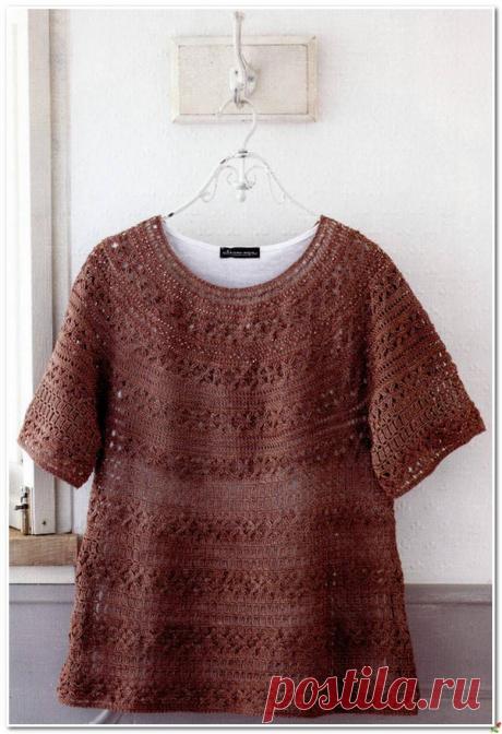 Кофточка реглан крючком.