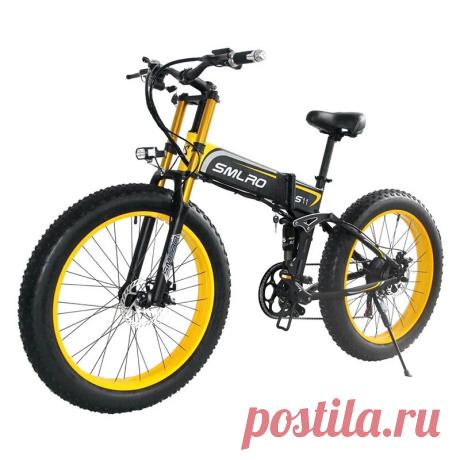 Smlro s11plus 48v 10ah 500w 26in fat tire folding electric moped bicycle 35km/h top speed electric bike mountain e bike Sale - Banggood.com