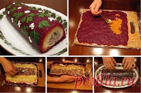 Сельдь в шубе. Рулет