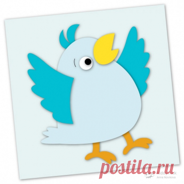​Аппликация "Птичка из фетра" Аппликация "Птичка из фетра"Сделана под страницу 20х20 см.
Выкройка от Kiddy Trick.