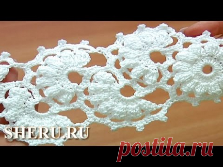 How To Crochet Round Lace Урок 2 часть 1 из 2 Кружево ленточное