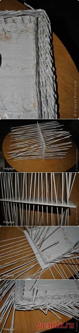 Мини-МК по плетению крышки из однослойного картона с бортиком. | Страна Мастеров