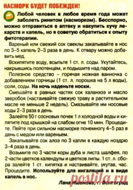 Насморк будет побежден