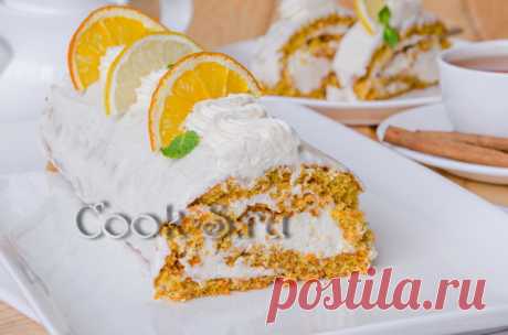 Морковный рулет со сливочным кремом - Пошаговый рецепт с фото | Десерты