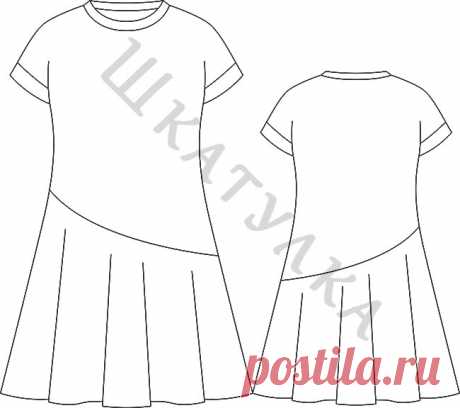 Выкройка платья с воланом для девочки KD060320 | Шкатулка