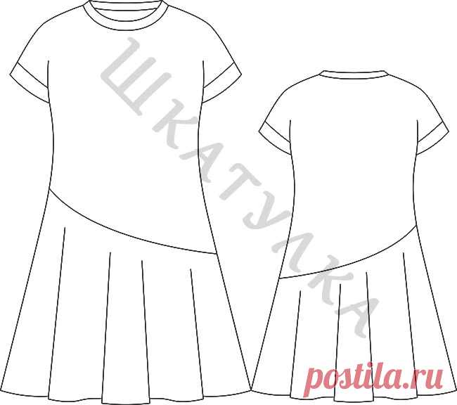 Выкройка платья с воланом для девочки KD060320 | Шкатулка