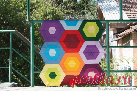 Пэчворк для всех: шьем красочные гексагоны из полос | Журнал Ярмарки Мастеров