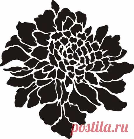 Трафарет для цветов Scabiosa, трафарет для стен, трафарет для мебели, трафарет для пола - Etsy