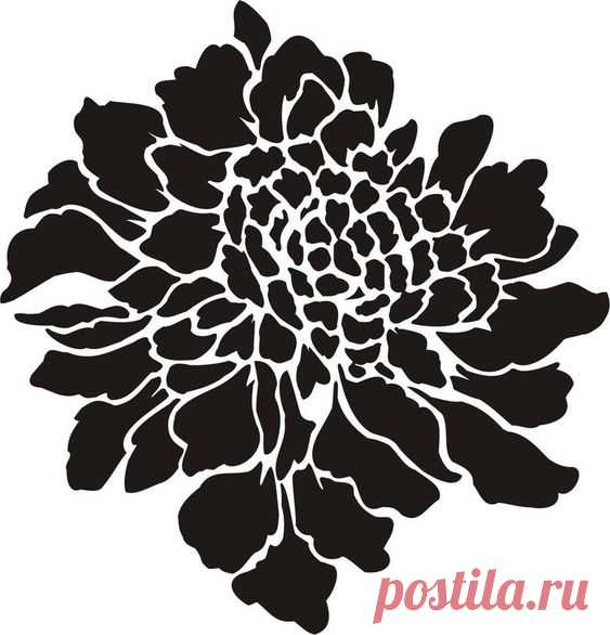 Трафарет для цветов Scabiosa, трафарет для стен, трафарет для мебели, трафарет для пола - Etsy