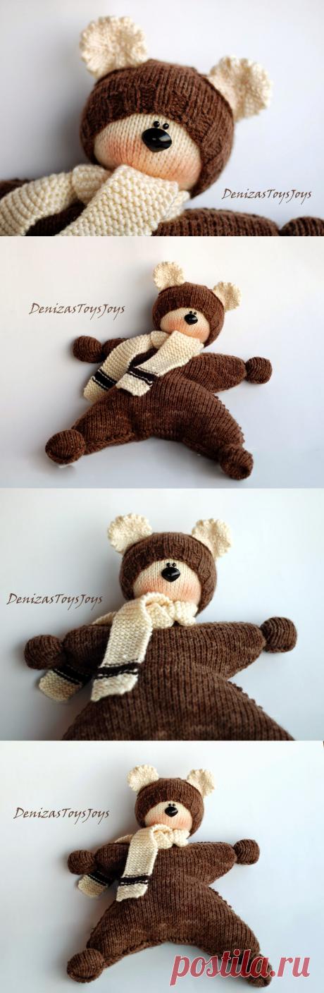 Вязаный Вальдорфский Мишка-Бабочка