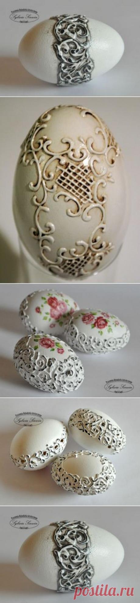 Объемный декупаж на яйцах от двух польских мастериц.