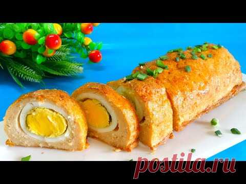 Рецепт ИЗ ФАРША в духовке. Мясной рулет за 5 минут с яйцом. Вкусно - Пальчики оближешь