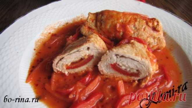 Рецепт на выходные. Рулетики из индейки с болгарским перцем и сыром | Домохозяйки