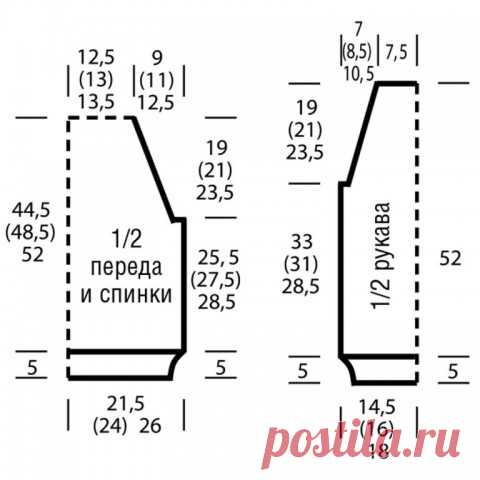 Джемпер покроя реглан с ажурными виньетками (Вязание спицами) – Журнал Вдохновение Рукодельницы