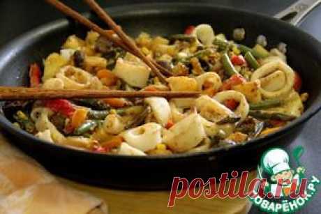 Кальмары с овощами по-китайски - кулинарный рецепт