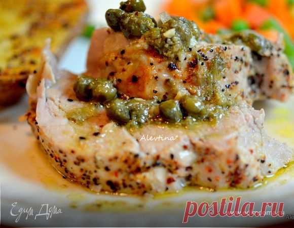Вырезка из свинины с лимонным вкусом и каперсами. Ингредиенты: лимонный сок, каперсы, чеснок | Официальный сайт кулинарных рецептов Юлии Высоцкой