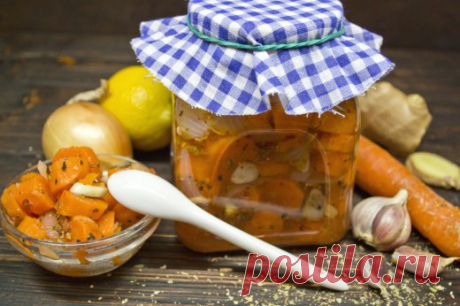 Конец лета - маринованная морковка с луком и орегано