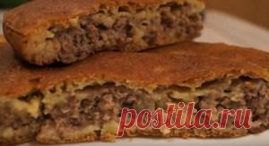 Пирог с мясом Легче не бывает за 10 минут плюс время на выпечку. рецепт с фотографиями
