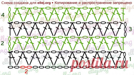 Простой узор крючком 010 | Вязание крючком от Елены Кожухарь