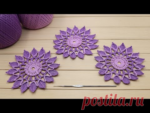 Вязание крючком КРУГЛЫЙ МОТИВ для ирландского кружева МАСТЕР-КЛАСС Crochet Flower Motif