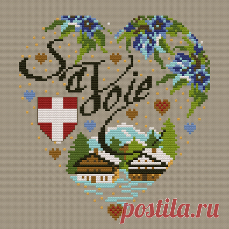 Вышивка крестом, серия Сердца от Изабель Вотье, Савойя