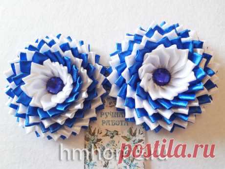 Яркие цветы из атласных лент - Домашний hand-made