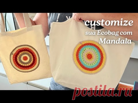 CUSTOMIZANDO ECOBAGS COM MANDALA EM CROCHÊ - PASSO A PASSO SUPER FÁCIL | VOCÊ VAI AMAR!!