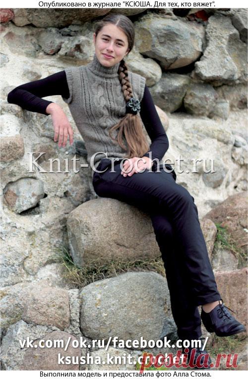 Свитер без рукавов спицами.