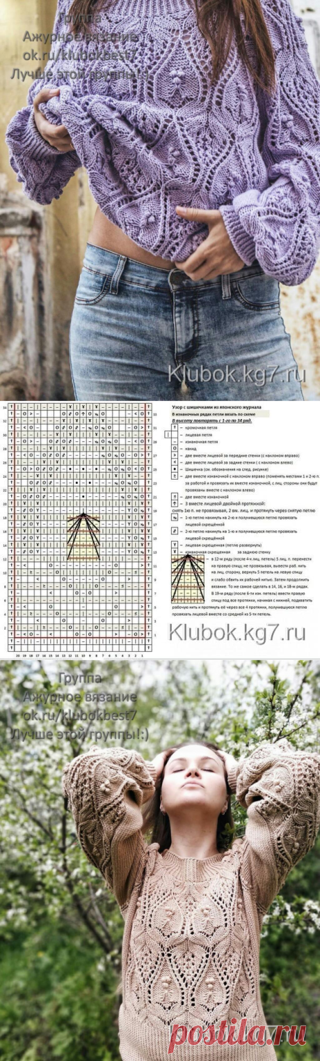 Пуловер спицами | Клубок