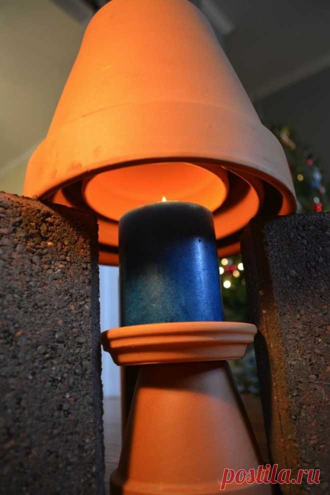 Tealight oven - effective heating thanks to flowerpots