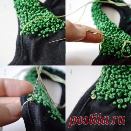 ​Вышивка французскими узелками