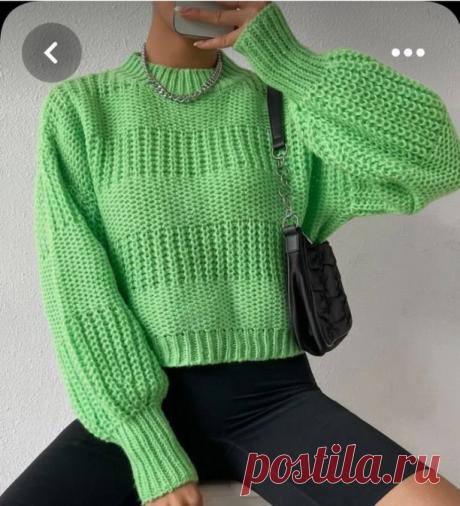 Стильный джемпер спицами
