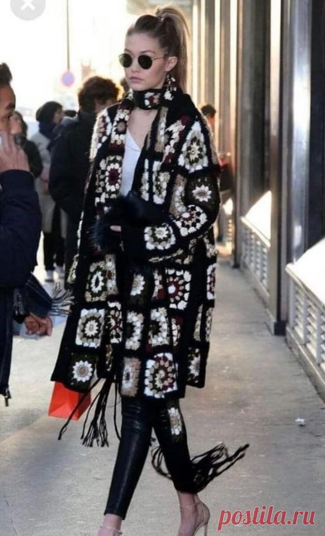 Стильные кардиганы из бабушкиных квадратов. | Вяжем вместе - вяжем стильно. | Дзен