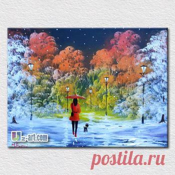 Красивые зимние природные пейзажи маслом для спальни искусства современный ручной холст картины подарок купить на AliExpress