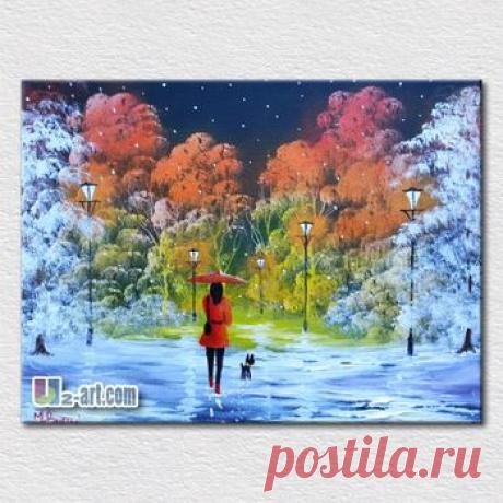 Красивые зимние природные пейзажи маслом для спальни искусства современный ручной холст картины подарок купить на AliExpress