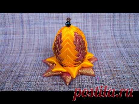 Пасхальное яйцо в технике канзаши. МК. / Kanzashi's Easter egg. DIY.