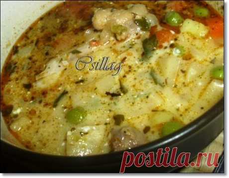 Курино-овощной густой суп (Венгерская кухня)