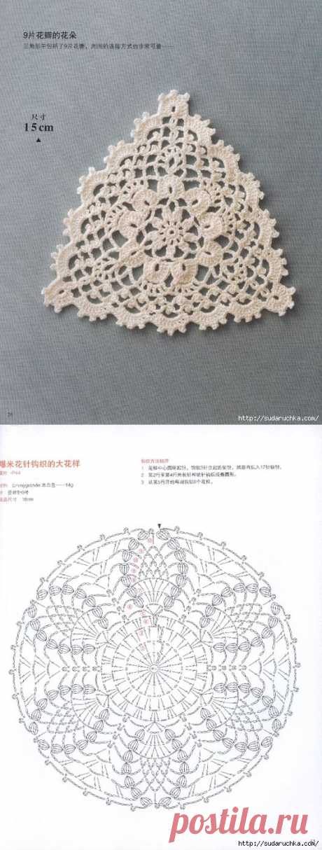 &quot;Flower Doily&quot;. Японский журнал по вязанию крючком.