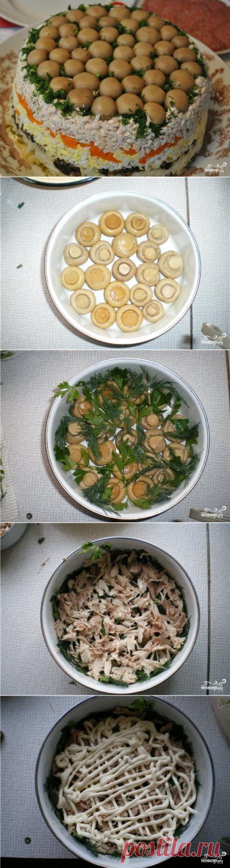 Салат "Грибная поляна" - пошаговый кулинарный рецепт на Повар.ру