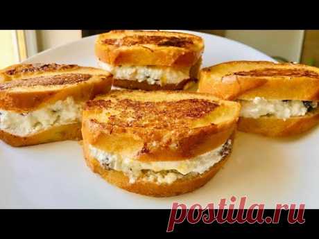 Мы Просто Влюбились в Этот Завтрак - ГРЕНКИ С КАРМАШКОМ.  Вкусный и простой РЕЦЕПТ. Семья в восторге