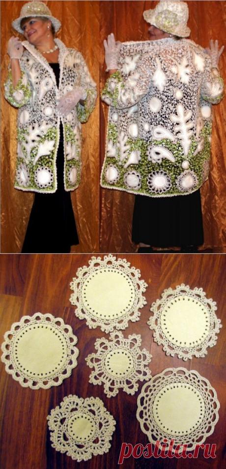 НЕОБЫЧНОЕ ПАЛЬТО ИЗ КОЖИ И КРУЖЕВА. МАСТЕР КЛАСС