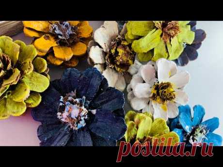 FlORES COM PINHAS/APRENDA A FAZER/ DICAS DE QUE TINTA USAR E COMO CORTAR