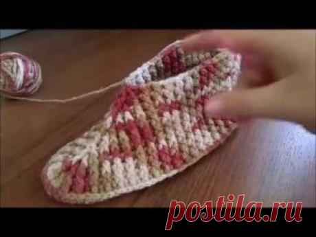 вязание крючком домашние тапочки