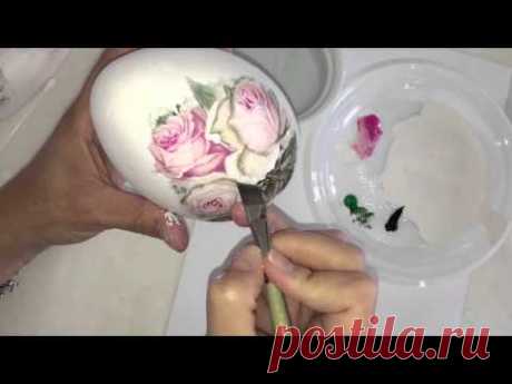 Decoupage Easter Wreath and Egg Step by Step - Φτιαχνω πασχαλιατικο στεφανι και αυγο - Diy by Debi