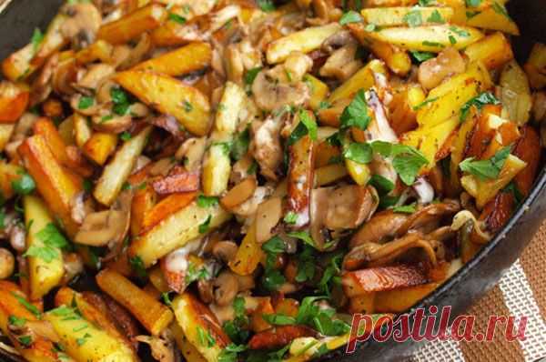 Жареная картошка - 10 вкусных рецептов! - Вкусный дом - пошаговые рецепты с фото